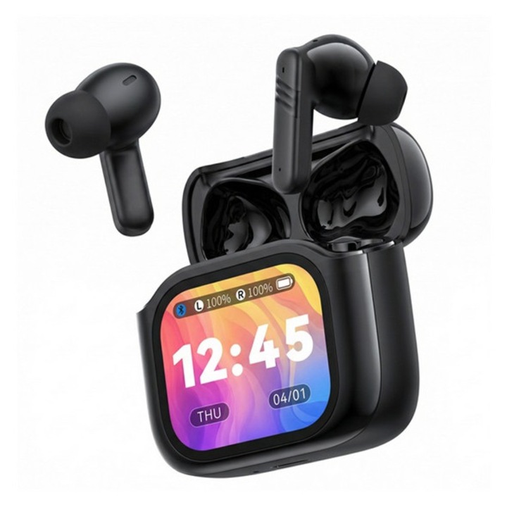 Xo x50 bluetooth fülhallgató sztereo, v6.0, tws, aktív zajszűrő, mikrofon, led kijelző + töltőtok, fekete
