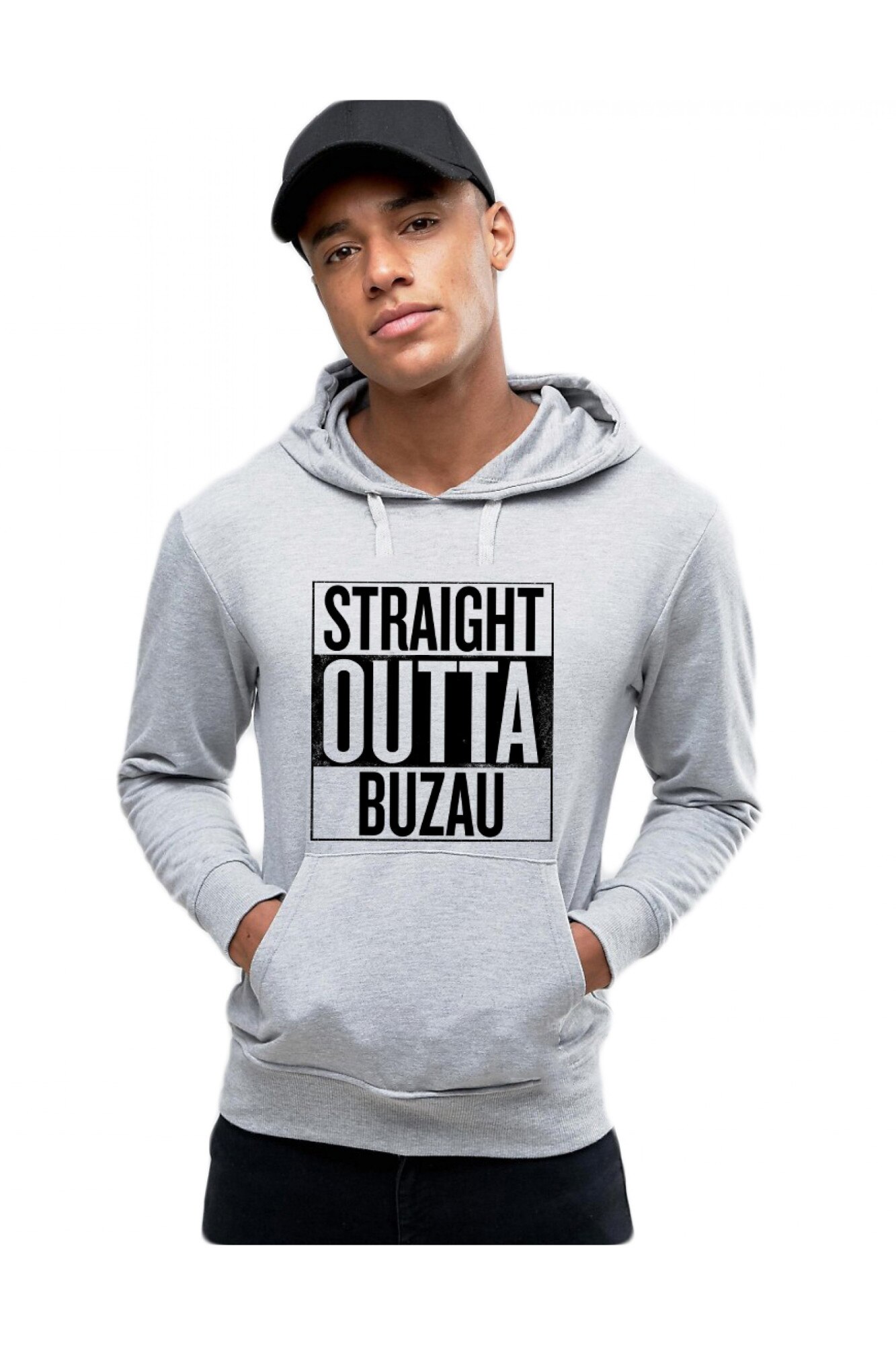Hanorac Barbati Gri, Straight Outta Buzau