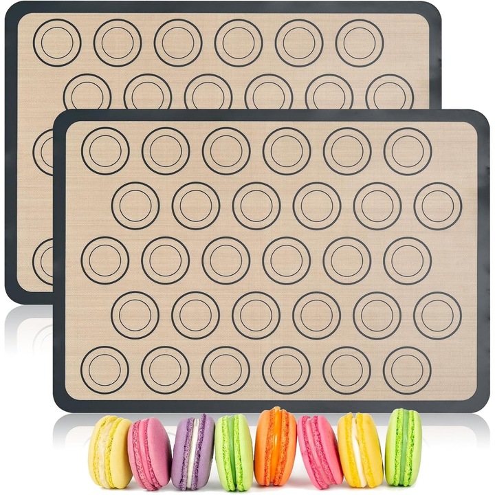 Set 2 Matrite Silicon Coacere Macarons, 42x29.5 cm, Non-Alunecoase