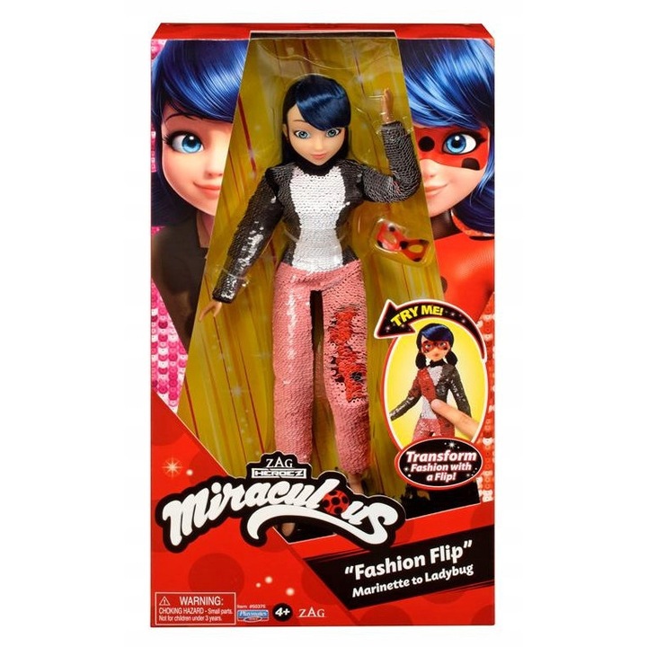 Papusa Playmates Marinette Biedronka transformabila 26cm