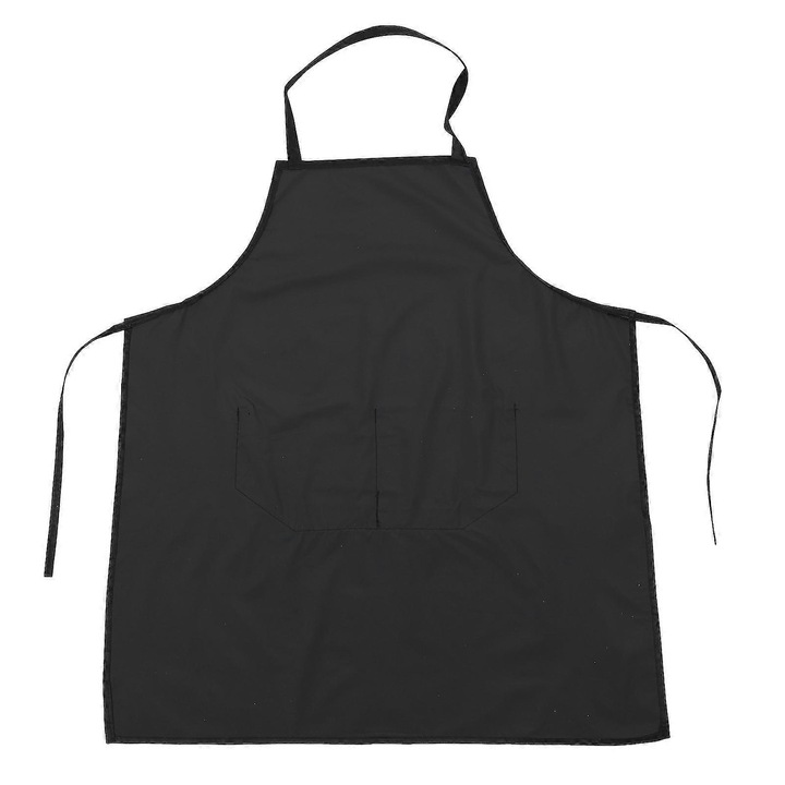 Кухненска престилка унисекс, PVC, черна, 75x65см, джоб, регулируема