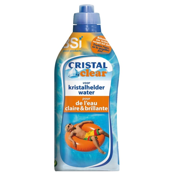 Kristálytiszta medence- és jakuzzi víztisztító kezelés, 1 liter, 200 kezelés, 1 köbméter