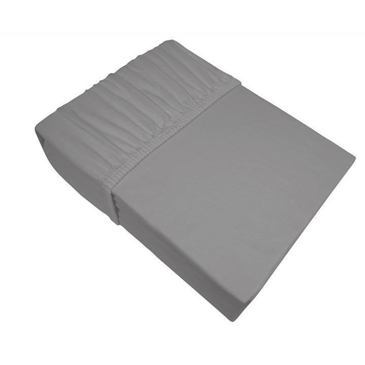 Gumírozott lepedő, Bielbaw, jersey, acélszürke, 160x200 cm, matrachoz 25 cm-ig, 100% pamut, 160 g/m²