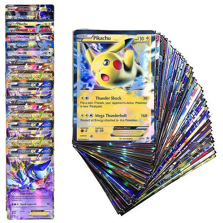 Pokemon játékkártya szett, 200 db, többszínű, 10x15cm
