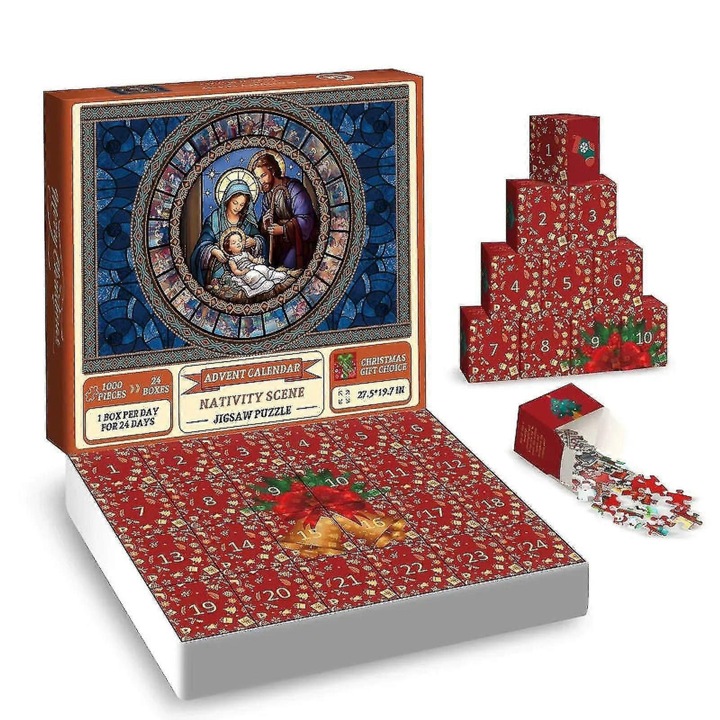 Puzzle Adventi Naptár 2023, 1008 darab, többszínű, 70x50cm, szett