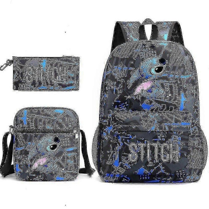Unisex hátizsák háromrészes szett, vászon, 20-35L, vízálló, strapabíró, több zsebbel
