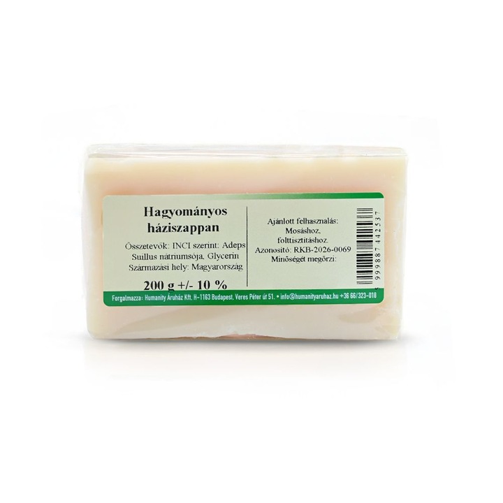 Hagyományos háziszappan mosáshoz, folttisztításhoz, 200 g