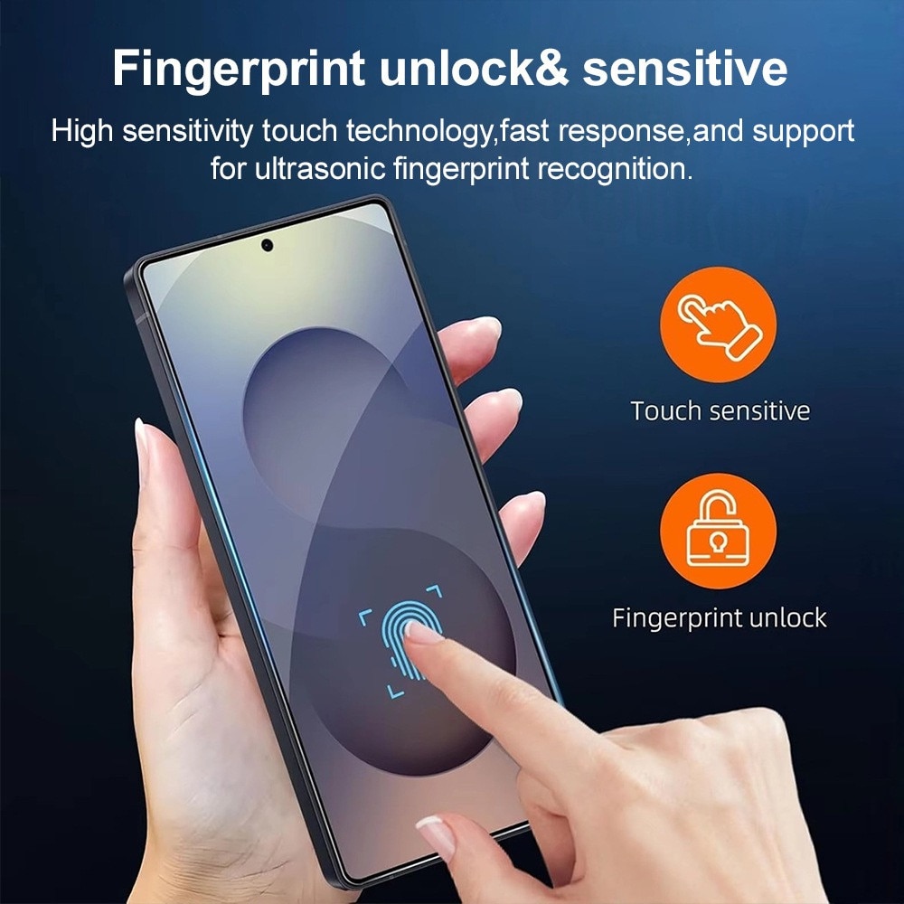 Folie Sticla Privacy pentru Samsung Galaxy S25, cu kit de montare instant si indepartare automata a prafului, Anti-Spy / Anti-Vizualizare Laterala, sticla temperata