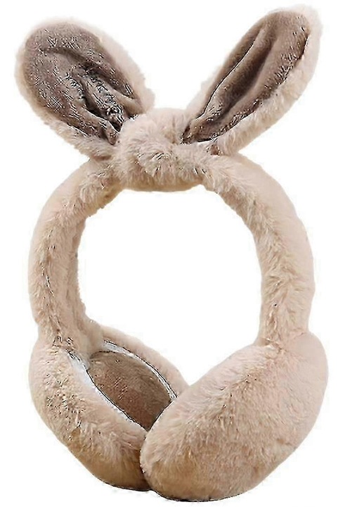 Casti de urechi copii, iepuras, plus, khaki, 21x17cm