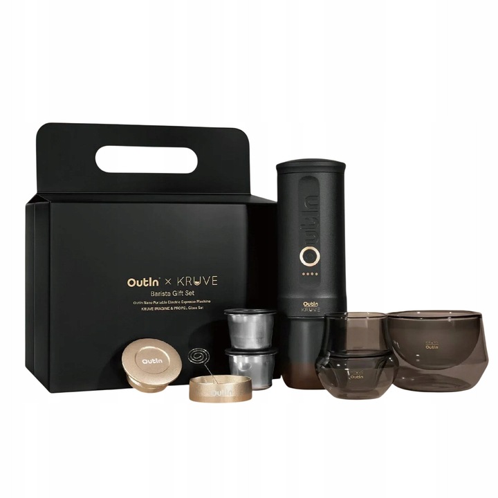 Set cadou cafetiera electrica portabila Outin Nano KRUVE