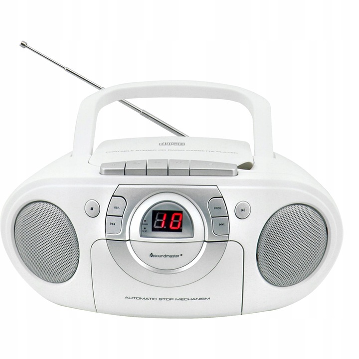 Radio CD casetofon Soundmaster SCD5100WE alb portabil FM/MW 30x15x10cm