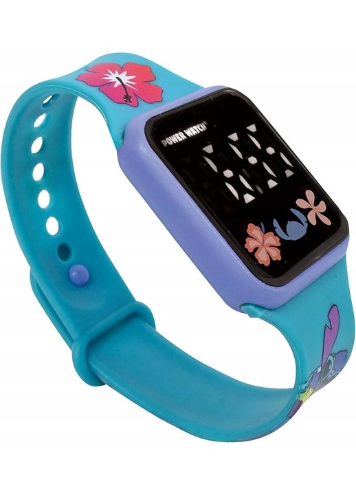 Ceas copii Lexibook Disney Stitch digital LED reglabil albastru 24cm