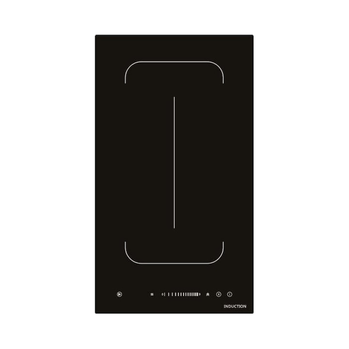 Plita electrica cu inductie, 1 arzator, control temperatura 80-270 grade, 2200W, negru si auriu