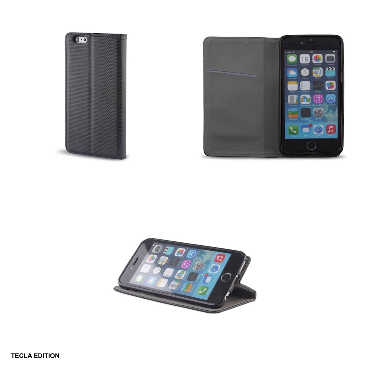 Husa Smart Magnet pentru Xiaomi Redmi Note 15 5G, tip carte cu inchidere magnetica, Negru