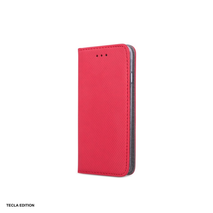 Husa Smart Magnet pentru Realme 14x 5G, C75, tip carte cu inchidere magnetica, Rosu