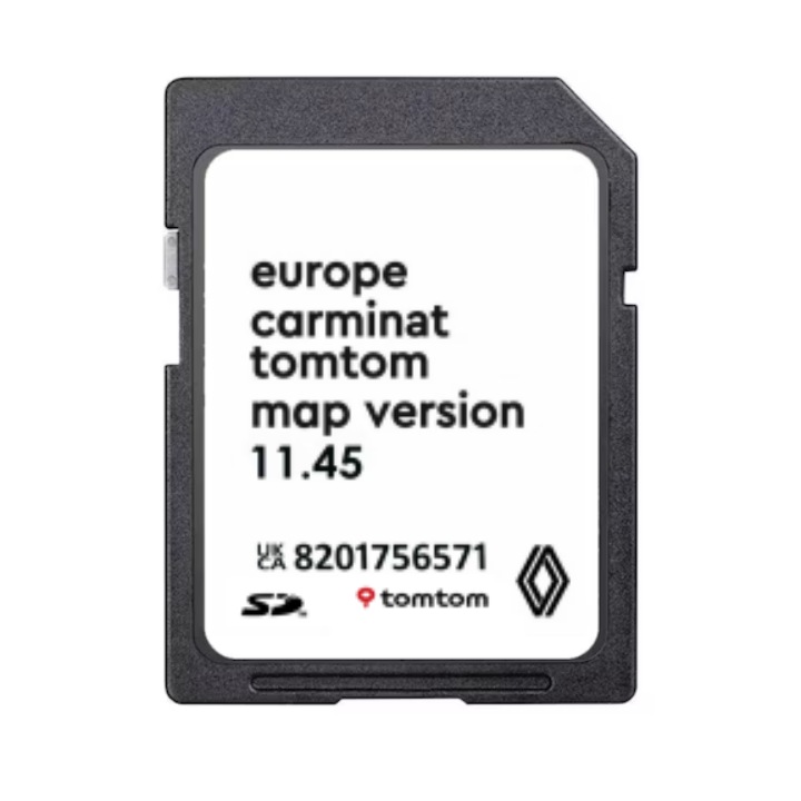 Card SD Navigatie Renault Carminat TomTom NON LIVE Harti Europa 2026 pentru Megane Clio Laguna Scenic Koleos
