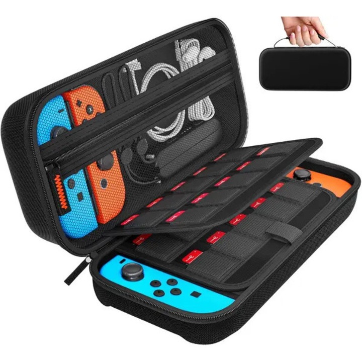 Калъф за носене Nintendo Switch, голям капацитет, черен, 30x15x8см