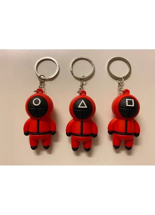 Szilikon kulcstartó Squid Game többszínű 6x3cm