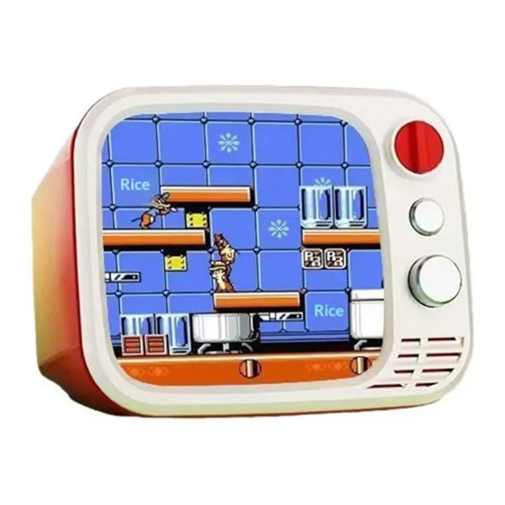 Consola retro mini TV H7, ecran IPS 3,5 inch, 740 jocuri incorporate, 2 controlere wireless, baterie 1000 mAh, iesire TV, rosu, CN-k0504-260822-449