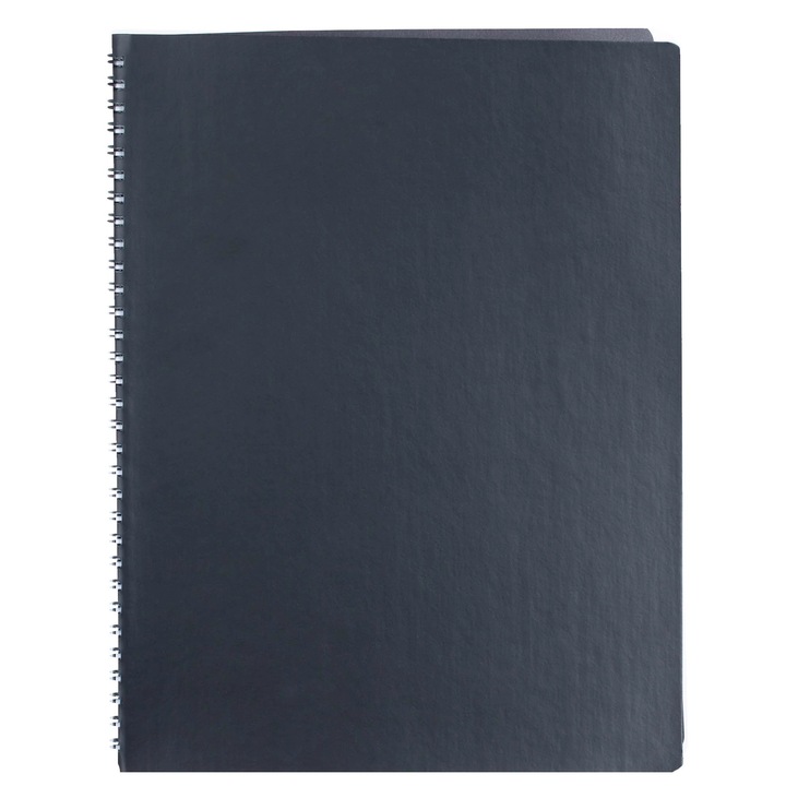 Agenda A4 nedatată EGO, 128 pagini, copertă flexibilă neagră, 20.5x27cm