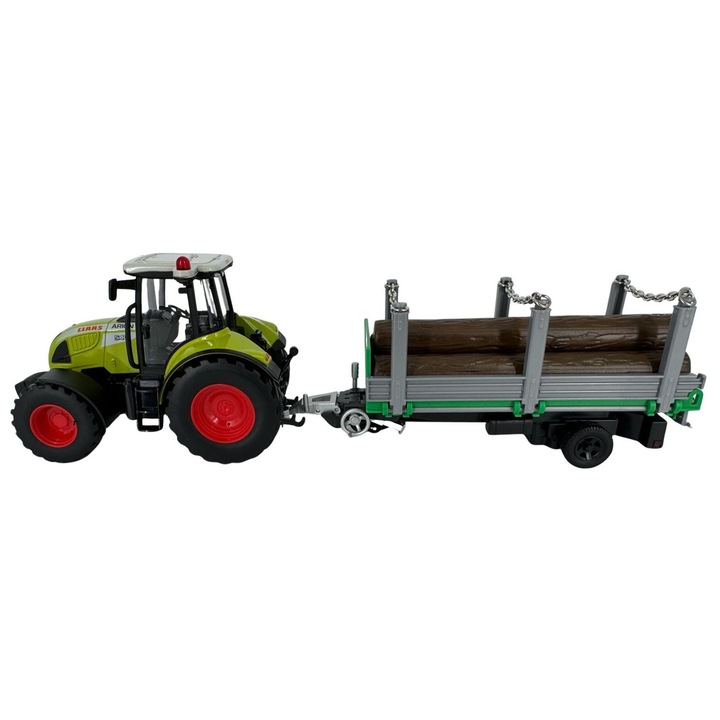Traktor osztály Arion 540 rönkszállító pótkocsival, Herpa, 1:32 méretarány, 3+