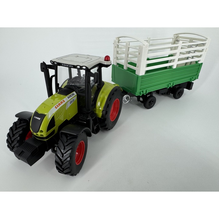 Traktor osztály Arion 540 kéttengelyes pótkocsival, méretarány 1:32, Herpa, 84184013, 3+