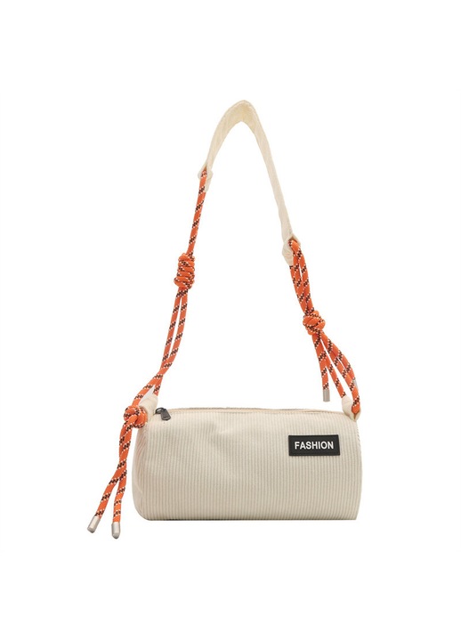 Női sporttáska egy vállra, bordás bársonyból, divatos, semleges, crossbody típusú, ingázáshoz, karra
