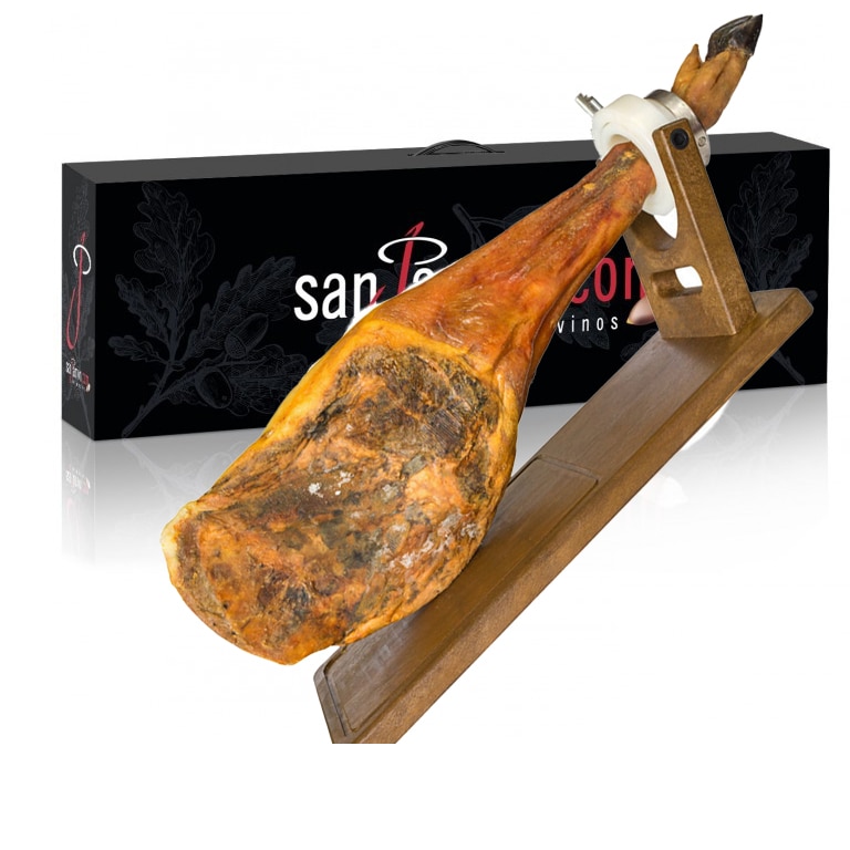 Pachet Cadou Jamon Paleta Ibérica 5Kg Raza DUROC/Serrano + Suport Banqueta+ Cutit Profesional Albacete