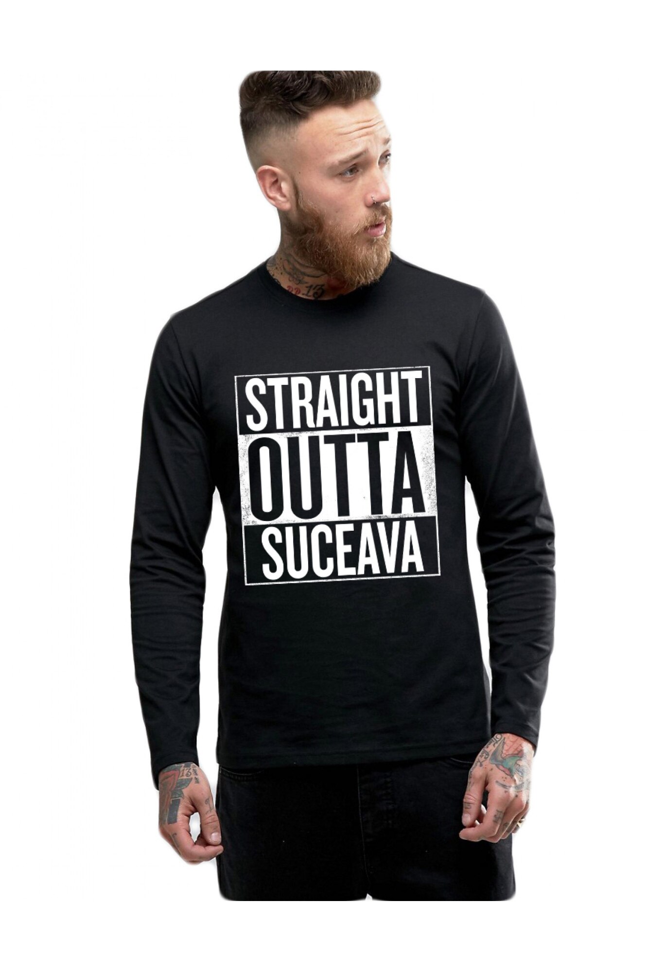 Bluza barbati - Straight Outta Suceava, Negru