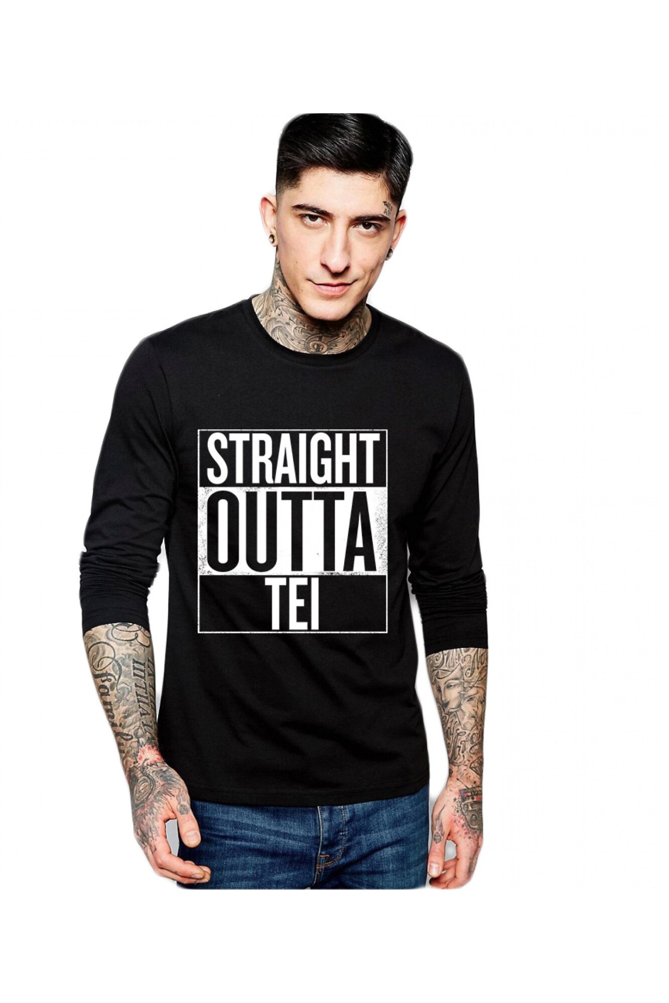 Bluza barbati - Straight Outta Tei, Negru