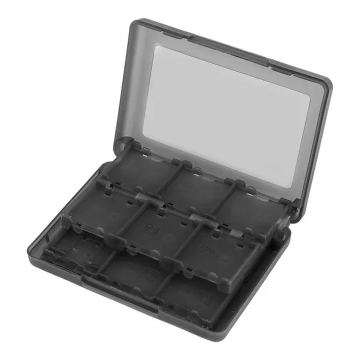Játéktároló doboz 28 rekesszel, PP műanyag, fehér rózsaszín kék fekete, 12.7x9x2.3cm