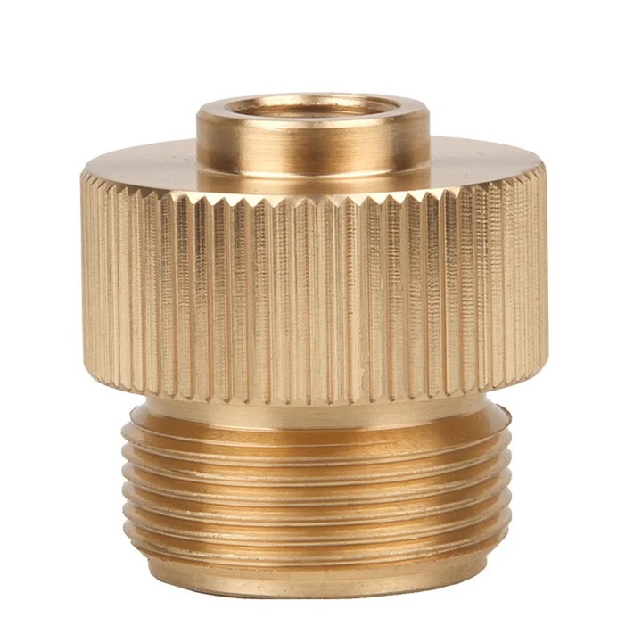 Adaptor universal din cupru pentru butelie gaz, YANYXR, auriu, 3x3x3cm