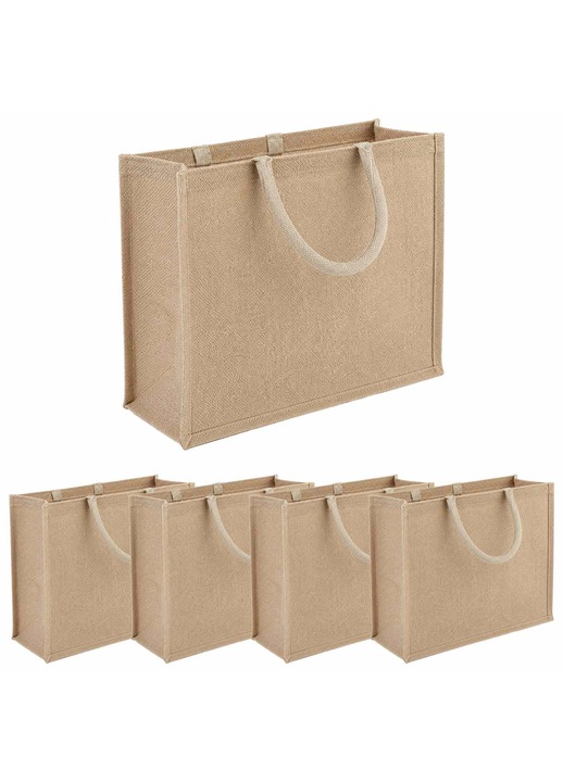 Geanta de iuta 5 pcs vidaXL, natural 42 x 33 x 19 cm 100% iuta Tossa