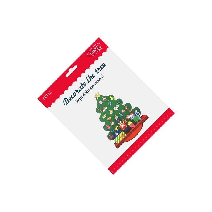 Set creativ Impodobeste Bradul, pentru realizarea unei decoratiuni festive de Craciun cu ornamente colorate, stimuleaza creativitatea si dexteritatea copiilor, Multicolor DACOART sku11