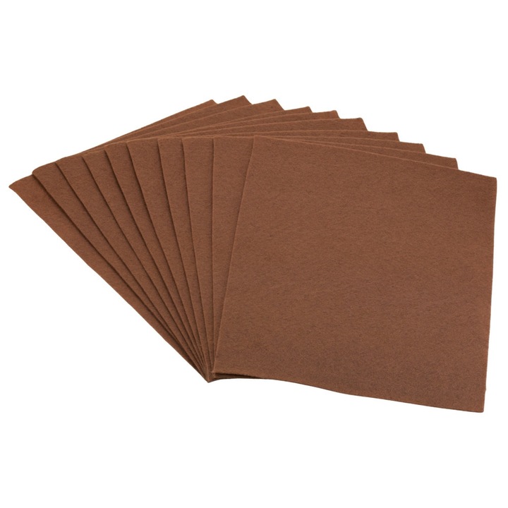 Set 10 coli fetru maro ciocolatiu, A4, 1.5 mm, OnemisFlot