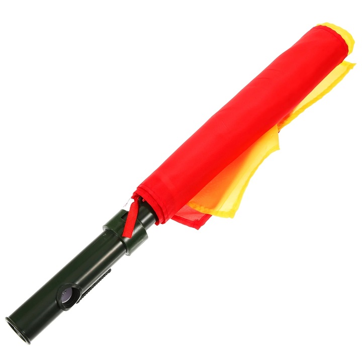 Steag de arbitru, poliester, rosu-galben, 35x27x22cm, maner ergonomic