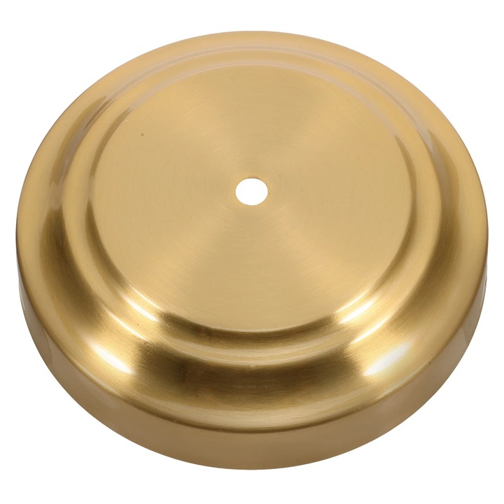 Baza pentru lampa de masa ZYBLSSBB LSM2xh4206-BCS0031524, din cupru, orificiu lateral 8 mm, orificiu inferior 10 mm, auriu, 15.8 x 15.8 x 4 cm