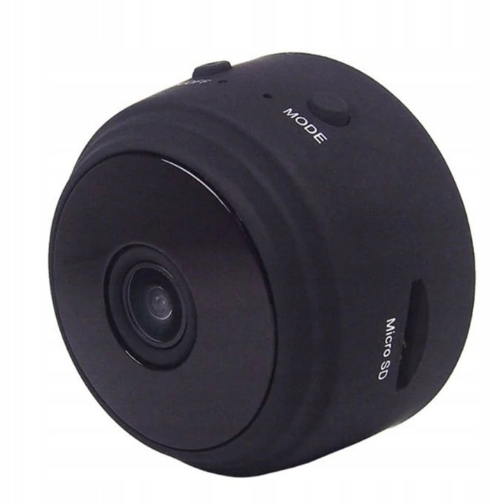 WiFi Full HD 1080p videokamera megfigyeléshez, 360°-ban forgatható mágneses tartó, mozgásérzékelés, microSD felvétel, újratölthető akkumulátor, fekete