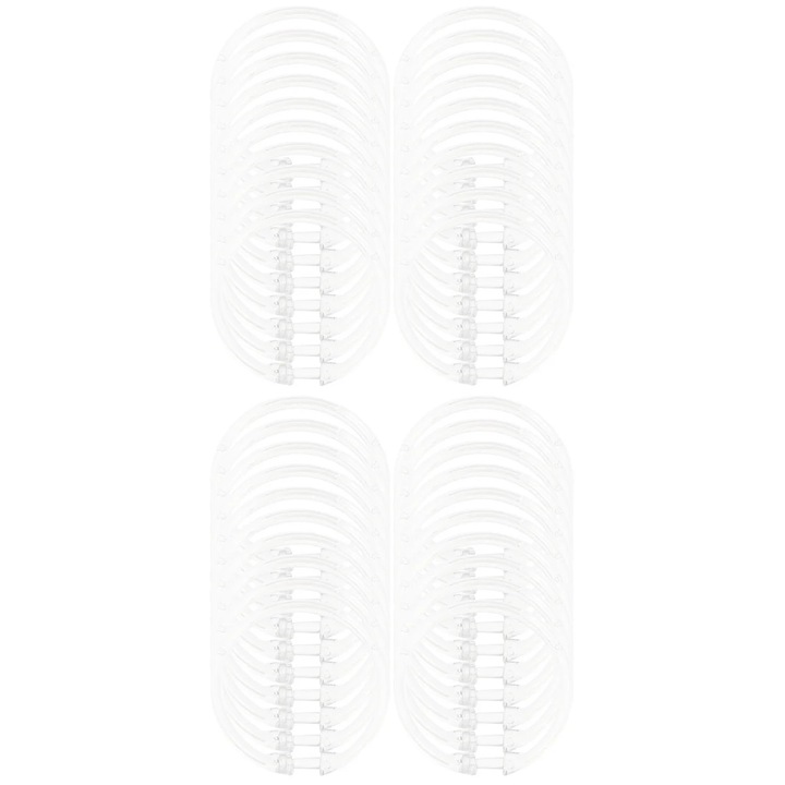 Set 40 inele transparente pentru perdele, acril, 6x6x0.7cm