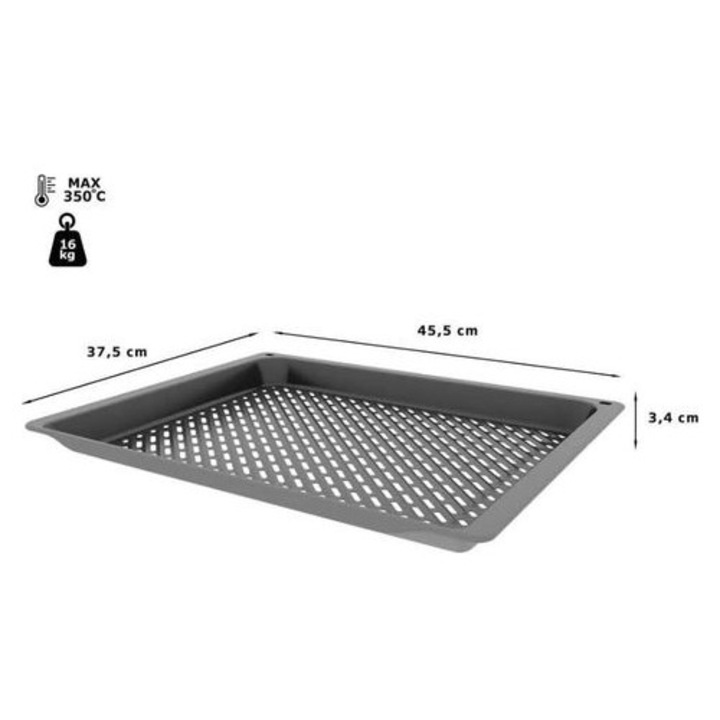 Perforált sütőtálca Air Fry 45.5x37.5x3.8cm, zománcozott, 16kg kapacitás