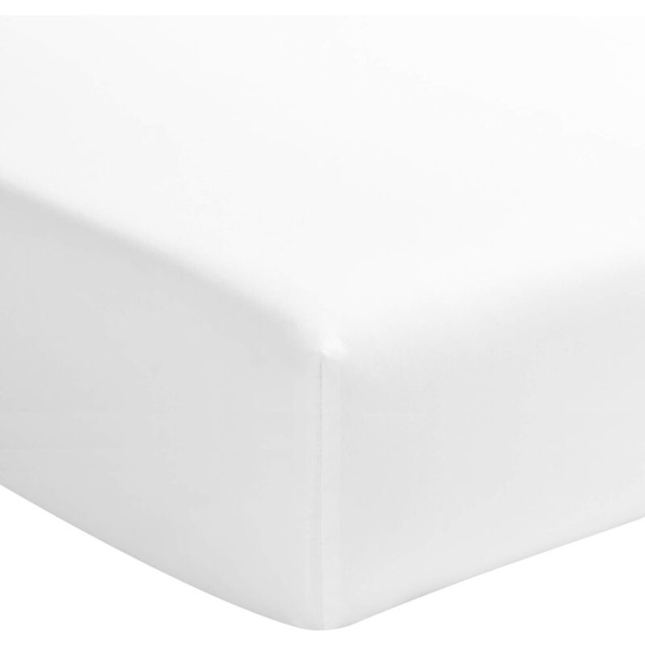 Fehér percale pamut lepedő 160x190x40cm gumis