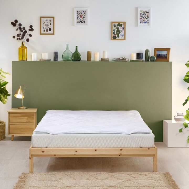 Puha matracfedő 90x190cm, atkaellenes kezeléssel, 500g/m, fehér