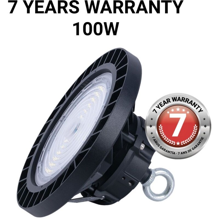 Ipari LED függeszték 100W, hideg fehér, IP65, 230x112mm