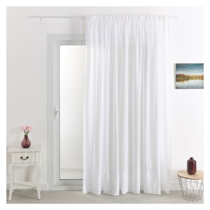 Fehér voile függöny 300x240cm ólomzsinórral, ráncoló szalaggal