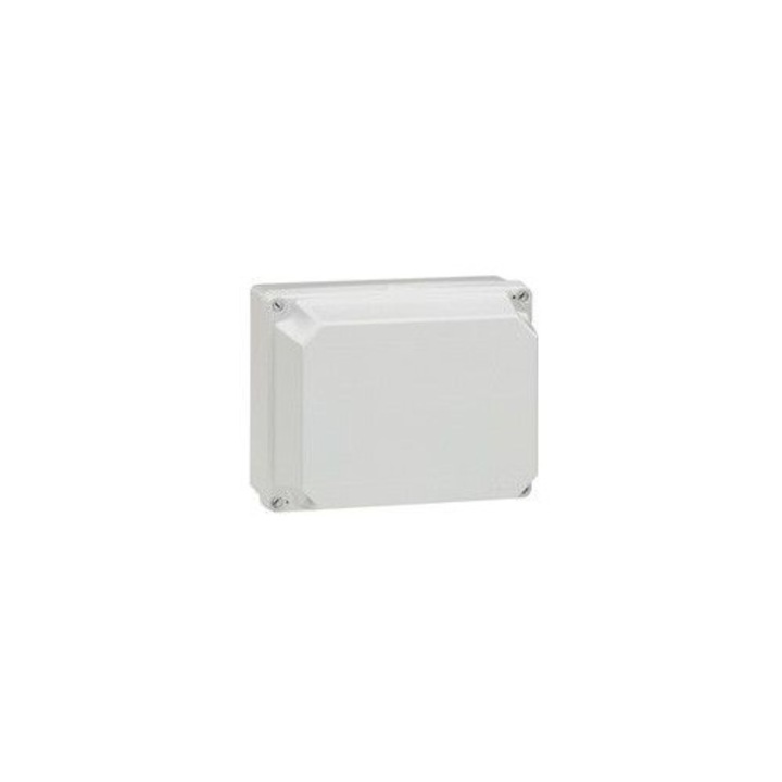 Műanyag elektromos szekrény 220x170x140mm szürke IP55 IK07 átlátszatlan fedéllel, 4 zárral
