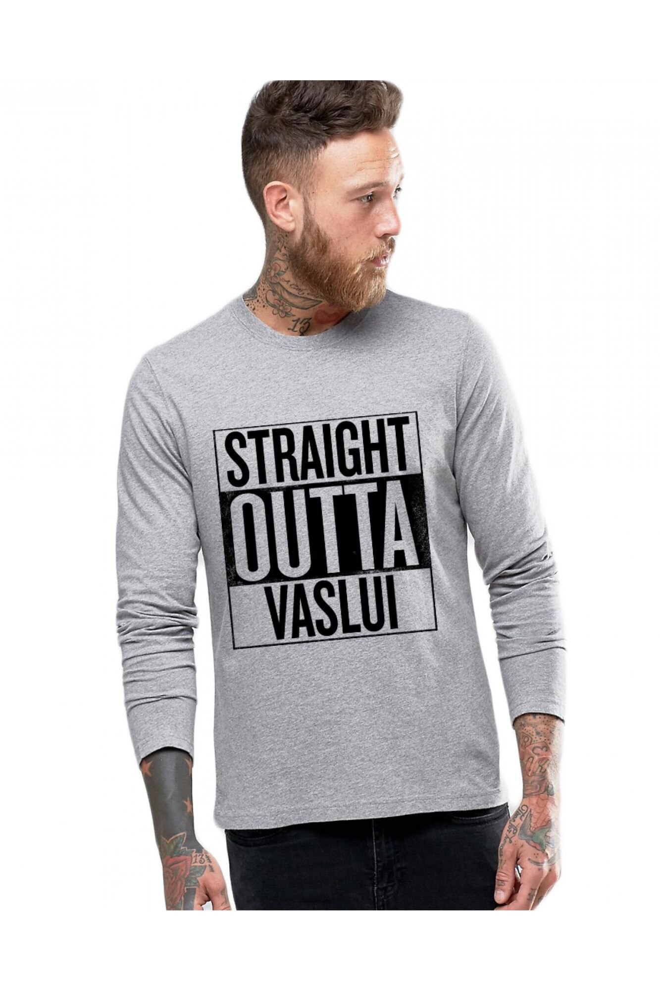 Bluza barbati - Straight Outta Vaslui, Gri