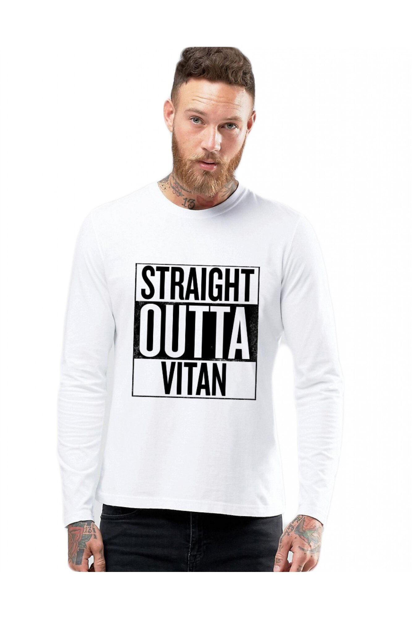 Bluza barbati - Straight Outta Vitan, Alb