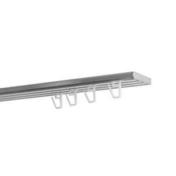 Sina aluminiu 100 cm, gri natur, 3/4 canale, accesorii incluse, prindere pe tavan, pentru perdea si draperie, KIT COMPLET Sina aluminiu 100 cm, gri natur, 3/4 canale, accesorii incluse, prindere pe tavan, pentru perdea si draperie, KIT COMPLET