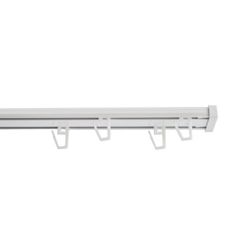 Sina aluminiu 600 cm (300 cm + 300 cm), alba, 1/2 canale, accesorii incluse, prindere pe tavan, pentru perdea si draperie, KIT COMPLET Sina aluminiu 600 cm (300 cm + 300 cm), alba, 1/2 canale, accesorii incluse, prindere pe tavan, pentru perdea si draperie, KIT COMPLET