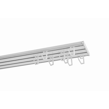 Sina aluminiu 450 cm (250 cm + 200 cm), alba, 3/4 canale, accesorii incluse, prindere pe tavan, pentru perdea si draperie, KIT COMPLET Sina aluminiu 450 cm (250 cm + 200 cm), alba, 3/4 canale, accesorii incluse, prindere pe tavan, pentru perdea si draperie, KIT COMPLET